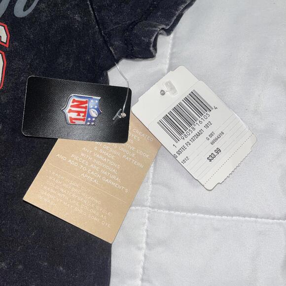 NWT NfL Houston Texans Youth Unisex size 6/6x Dusted Black Acid Wash T-Shirt - Picture 2 of 7